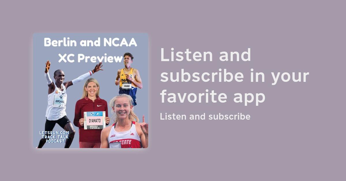 Kipchoge Goes for World Record, Keira D'Amato #1 Seed, Berlin Marathon & NCAA Cross Country Preview - Vimarsana News